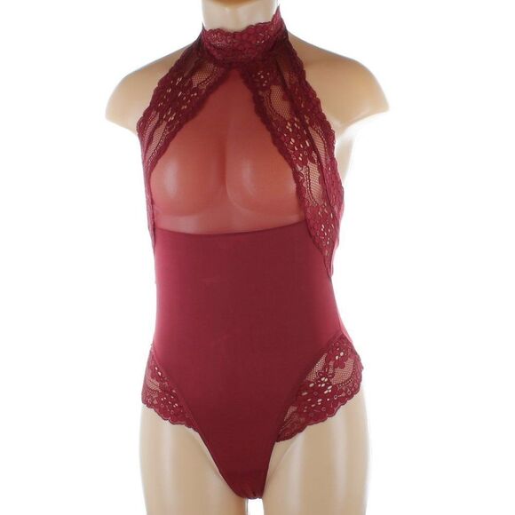 Lace Teddy Halter Mesh Bodysuit Babydoll NWT - Picture 13 of 13